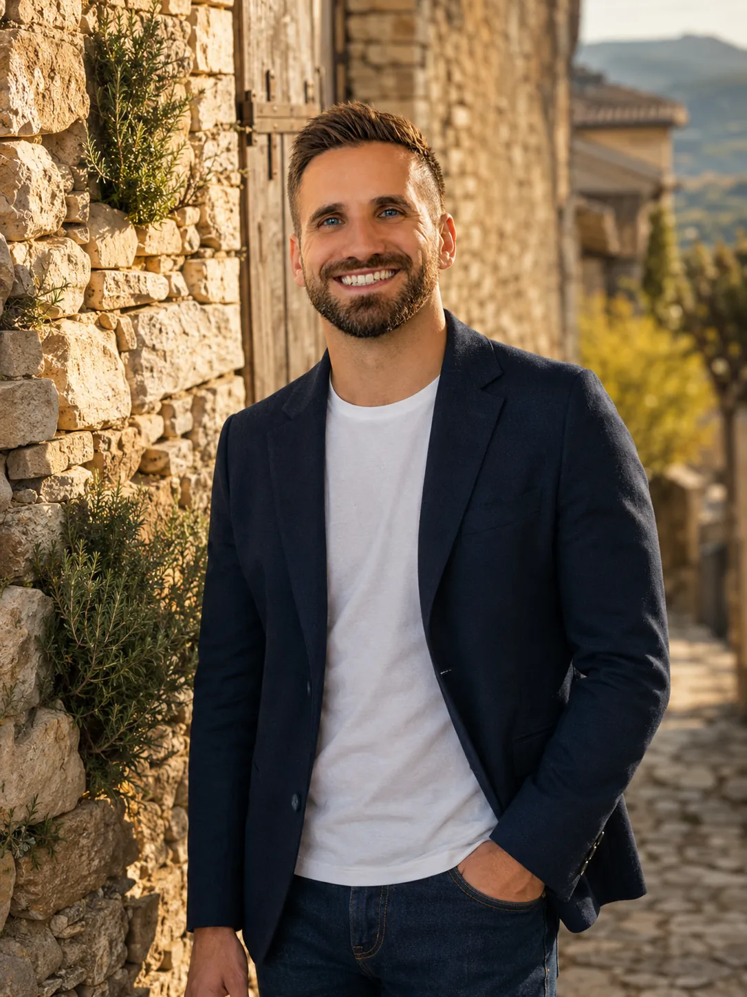 Sébastien Saussac, consultant et formateur en IA, dans un décor provençal